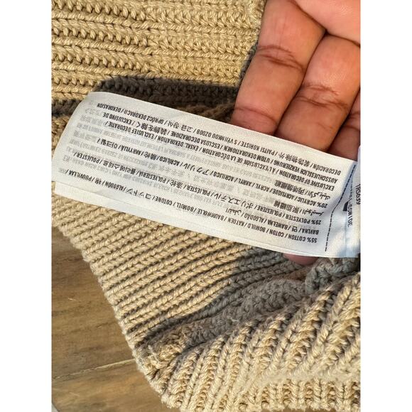 Abercrombie & Fitch Women’s Turtleneck Sweater XS Beige Ribbed Knit Cotton Blend - Picture 4 of 8